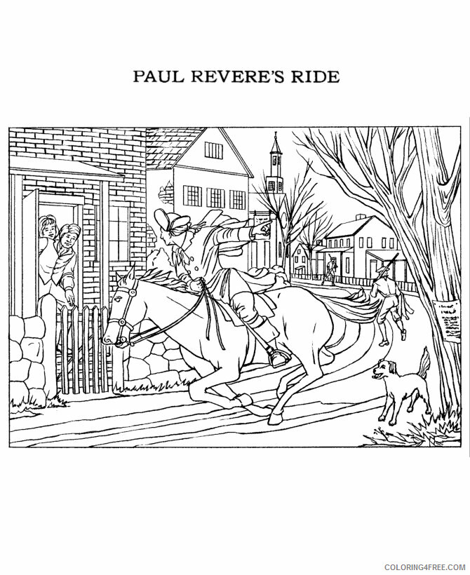 American Revolution Coloring Page Printable Sheets Revolutionary War Pages 2021 a Coloring4free
