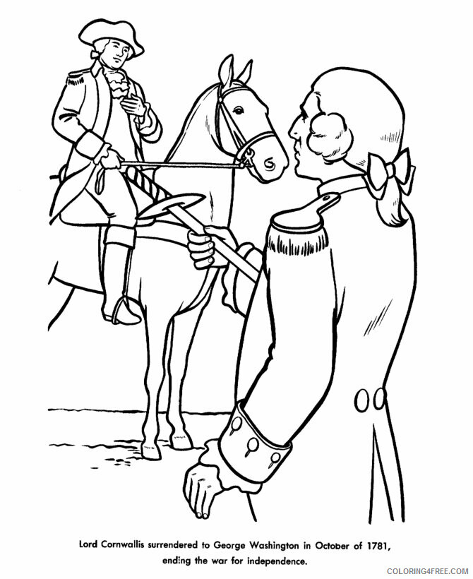 American Revolution Coloring Page Printable Sheets USA Surrender of Cornwallis 2021 a Coloring4free