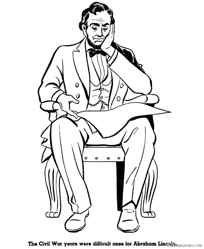 American Revolution Coloring Pages Printable Abraham Lincoln civil war history 2021 a Coloring4free