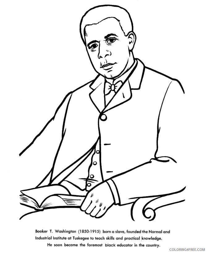 American Revolution Coloring Pages Printable Sheets Booker T Washington history 2021 a Coloring4free
