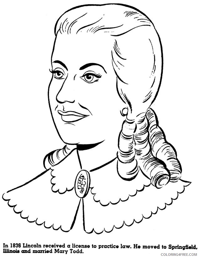 American Revolution Coloring Pages Printable Sheets Mary Todd Lincoln page 2021 a 5522 Coloring4free