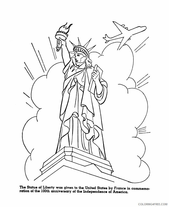 American Symbols Coloring Pages Printable Sheets USA Statue of Liberty 2021 a 5536 Coloring4free