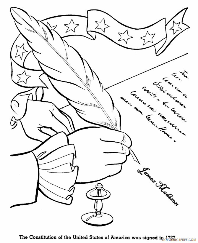 American Symbols Coloring Pages Printable Sheets USA The Constitution American 2021 a 5537 Coloring4free