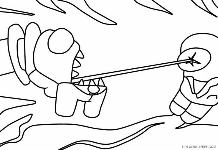 Among Us Coloring Pages : Snowman Among Us Coloring Page For Kids Free