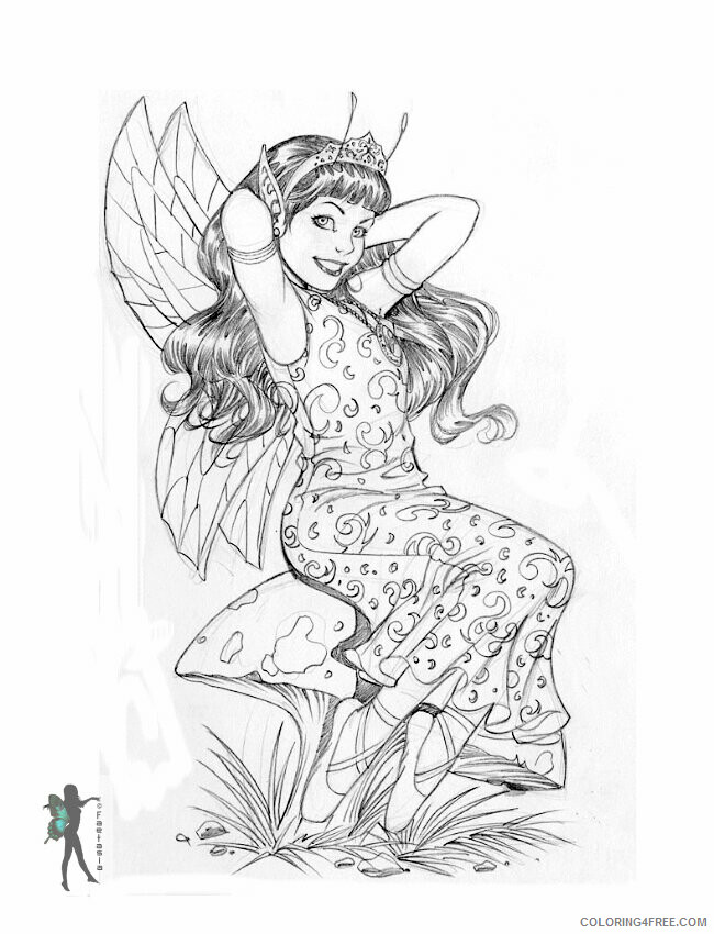 Amy Brown Coloring Pages Printable Sheets Enchanted Designs Fairy Mermaid 2021 a 5602 Coloring4free
