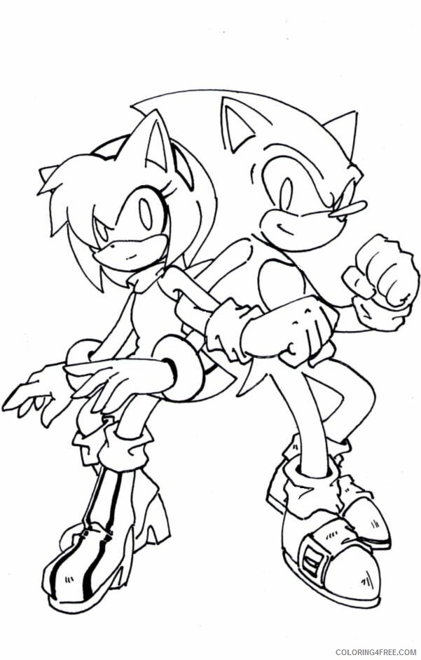 Amy Rose Coloring Pages Printable Sheets sonic and amy lineart by 2021 a 5628 Coloring4free