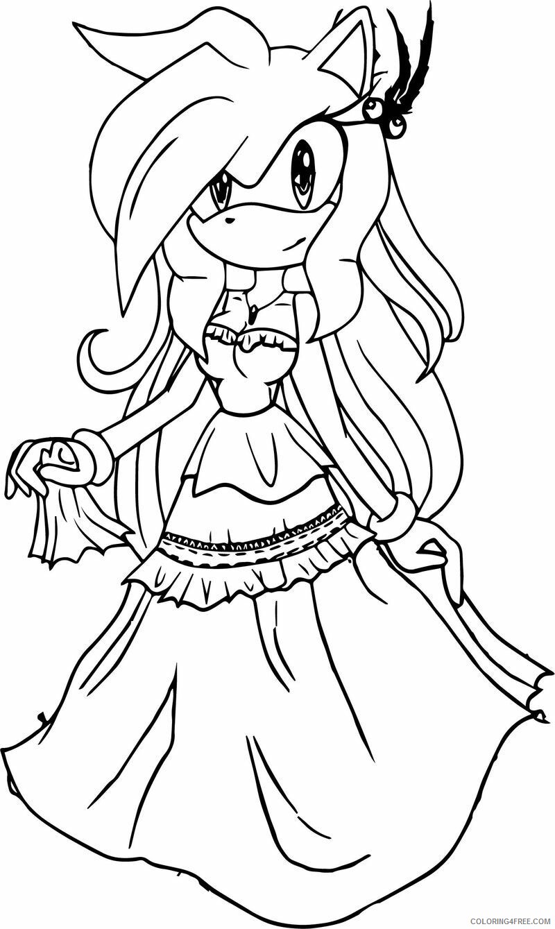Amy Sonic Coloring Pages Printable Sheets Fantastic Dress Amy Rose Coloring 2021 a 5637 Coloring4free