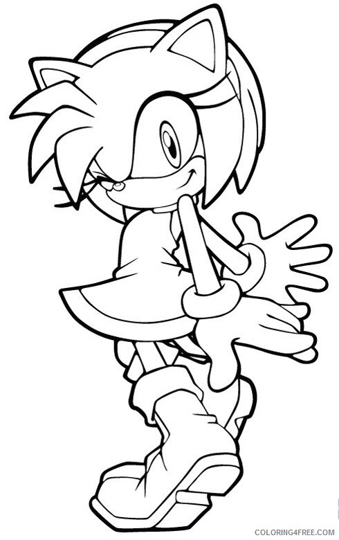 Amy Sonic Coloring Pages Printable Sheets Printable Sonic the Hedgehog Amy 2021 a 5642 Coloring4free