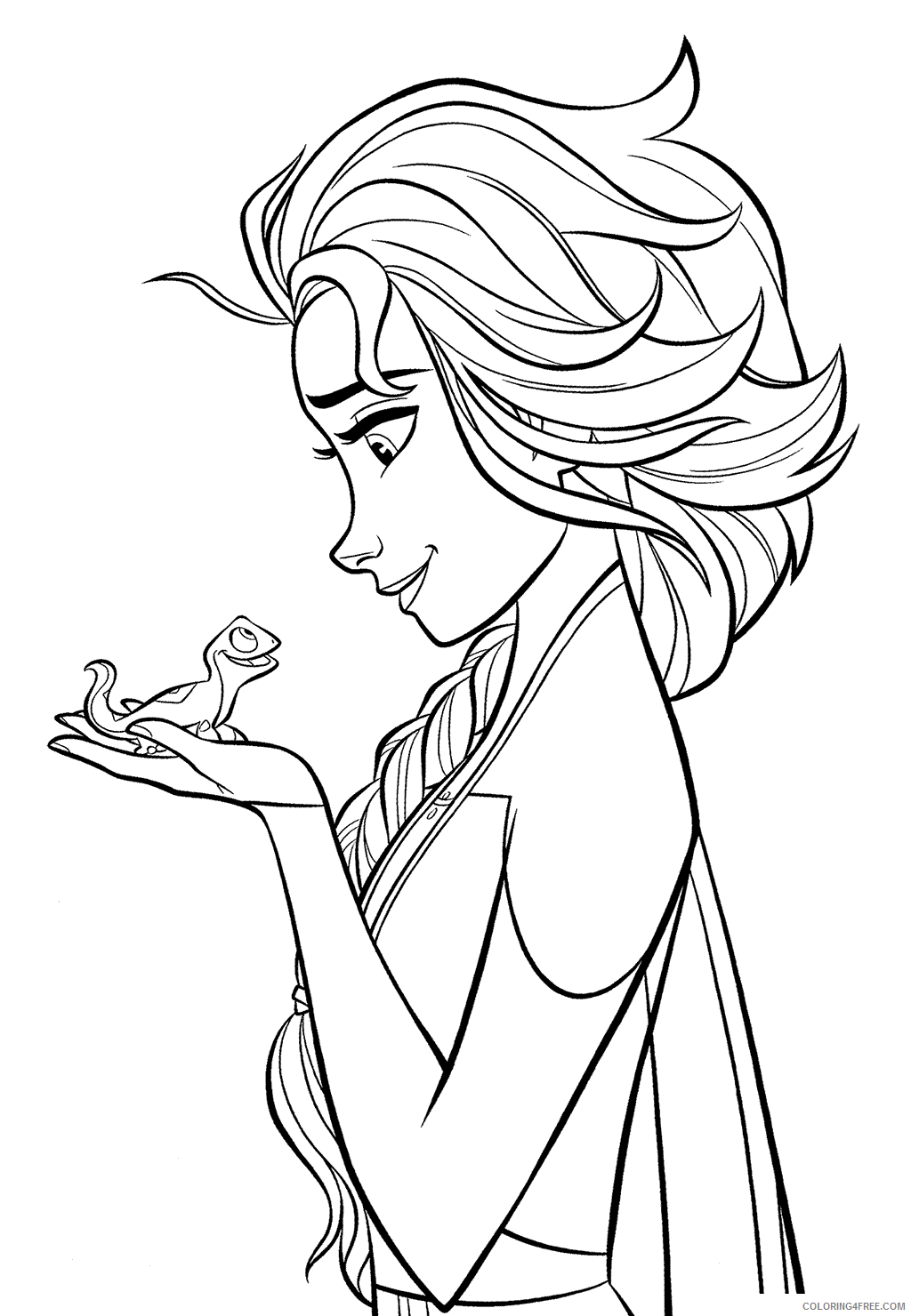 Ana Frozen 2 Coloring Pages Printable Sheets Elsa And Lizard Bruni Frozen 2021 a 5678 Coloring4free