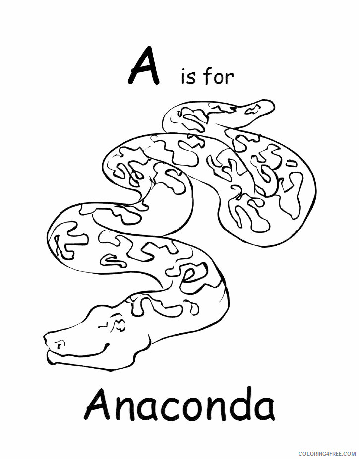 Anaconda Coloring Pages Printable Sheets Anaconda page Animals Town 2021 a 5698 Coloring4free