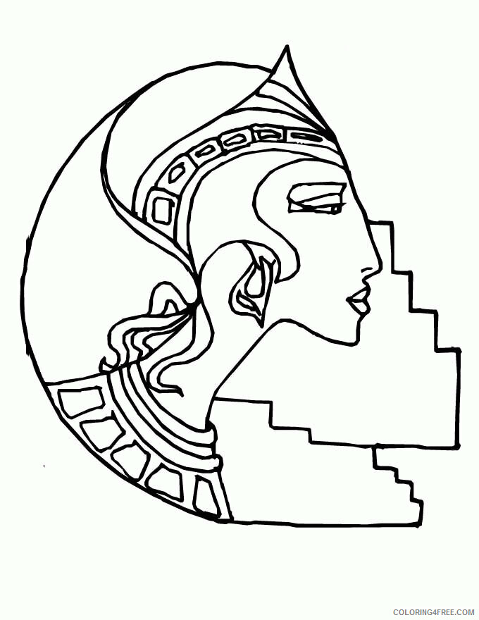 Ancient Egypt Coloring Pages Printable Sheets A Head Figure of Ancient 2021 a 5824 Coloring4free