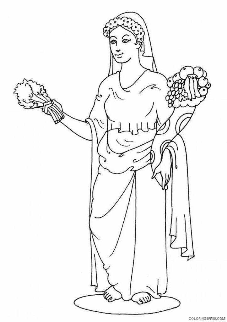 Ancient Greece Coloring Pages Printable Sheets Greek Gods Goddesses 2021 A 5865 Coloring4free Coloring4free Com