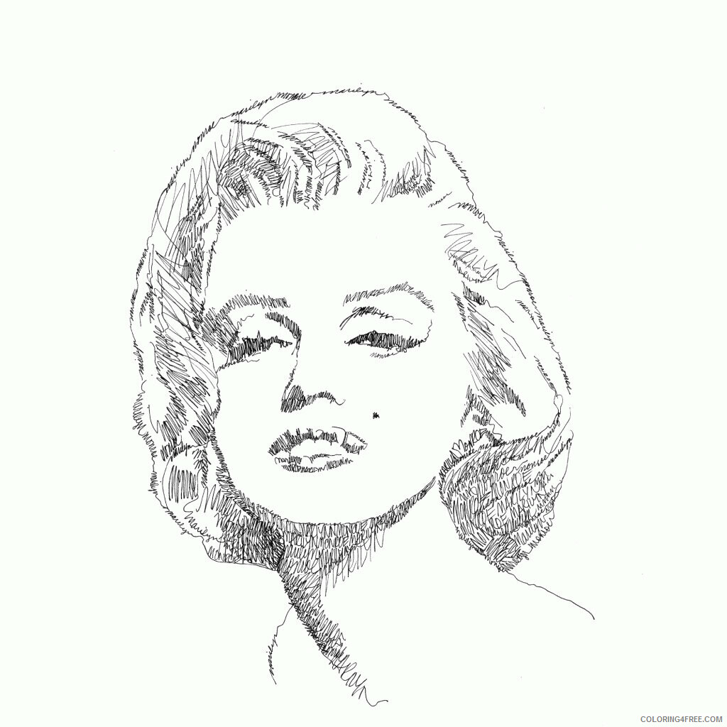 Andy Warhol Coloring Pages Free Printable Sheets Handy Marilyn Monroe Page 2021 a 5896 Coloring4free