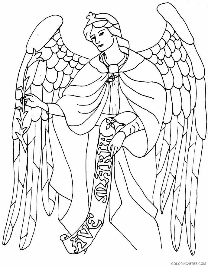 Angel Coloring Book Pages Printable Sheets Saint Gabriel Page Angels 2021 a 5983 Coloring4free