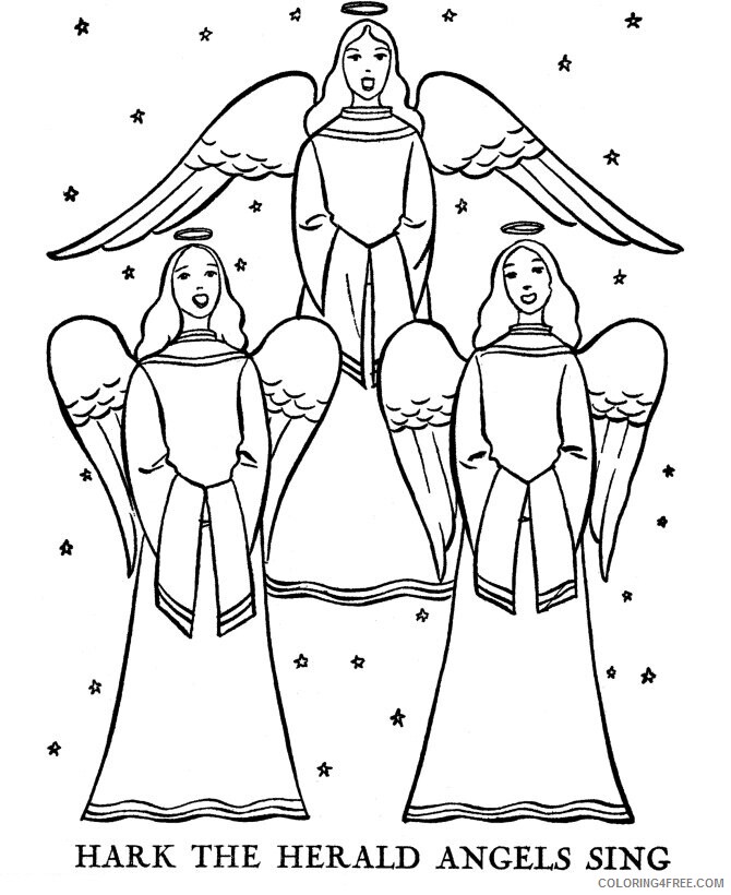Angel Coloring Pages to Print Printable Sheets Angels The Christmas 2021 a 5987 Coloring4free