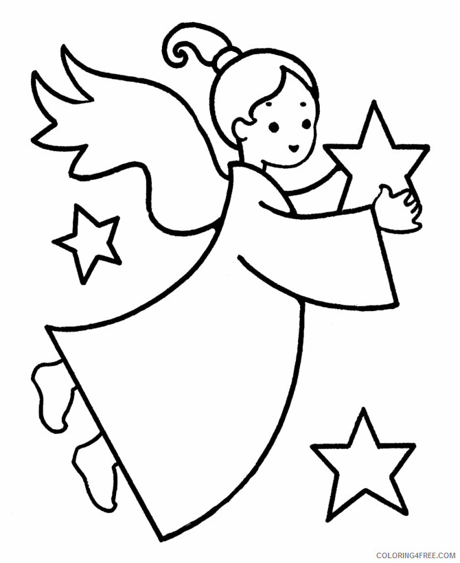 Angel Coloring Pages to Print Printable Sheets Christmas Christmas Angel And Star 2021 a 5995 Coloring4free