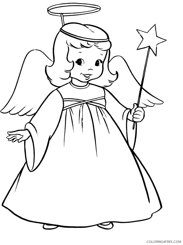Angel Coloring Pages to Print Printable Sheets Printable Pictures Angels Christmas Coloring 2021 a 6009 Coloring4free