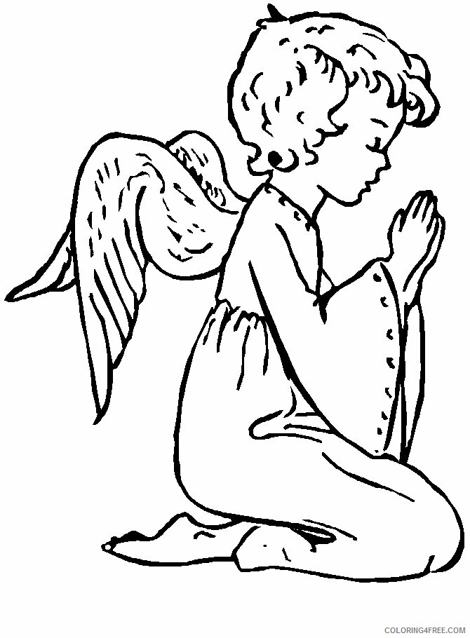 Angel Coloring Pages to Print Printable Sheets angel drawing Colouring page 2021 a 5985 Coloring4free