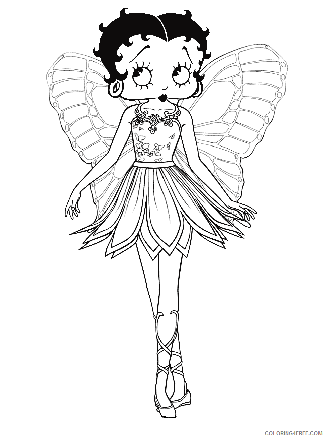 Angel Coloring Pages to Print Printable Sheets ballerina betty boop with angel 2021 a 5989 Coloring4free