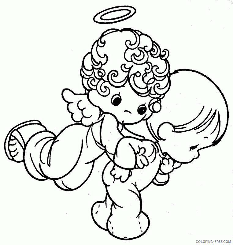 Angel Coloring Pages to Print Printable Sheets guardian angel precious moments 2021 a 6005 Coloring4free