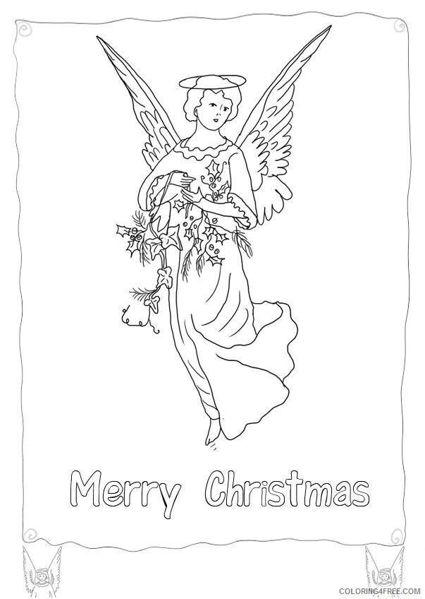 Angel Coloring Printable Sheets Angels Winter Holly 2021 a 5952 Coloring4free