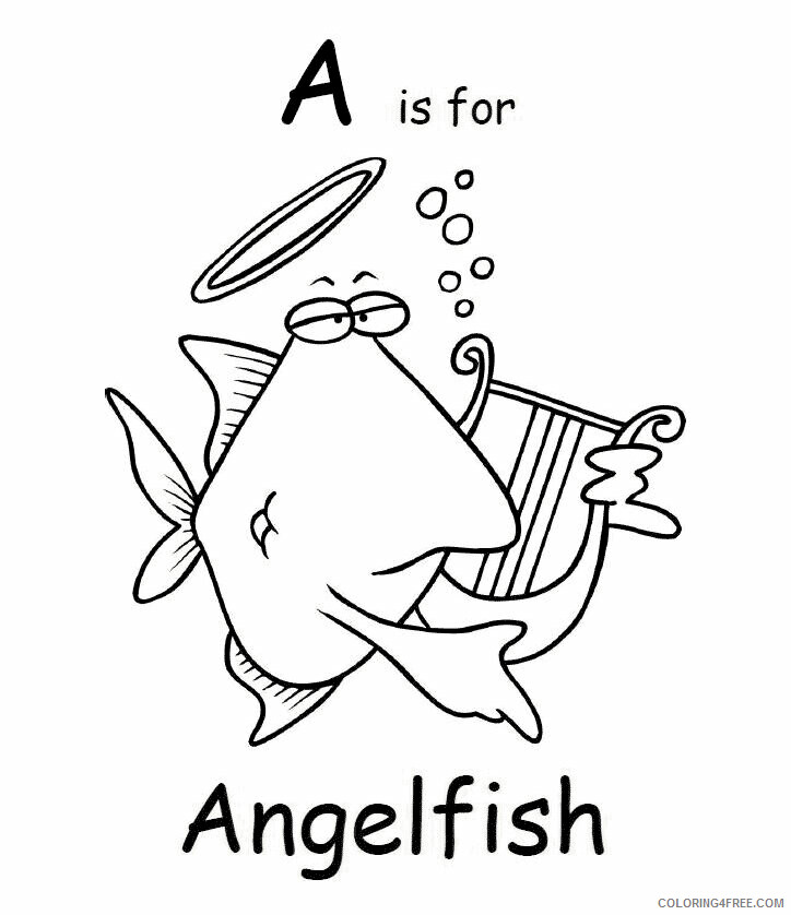 Angel Fish Drawing Printable Sheets Floating Angel Colouring page 2021 a 6037 Coloring4free
