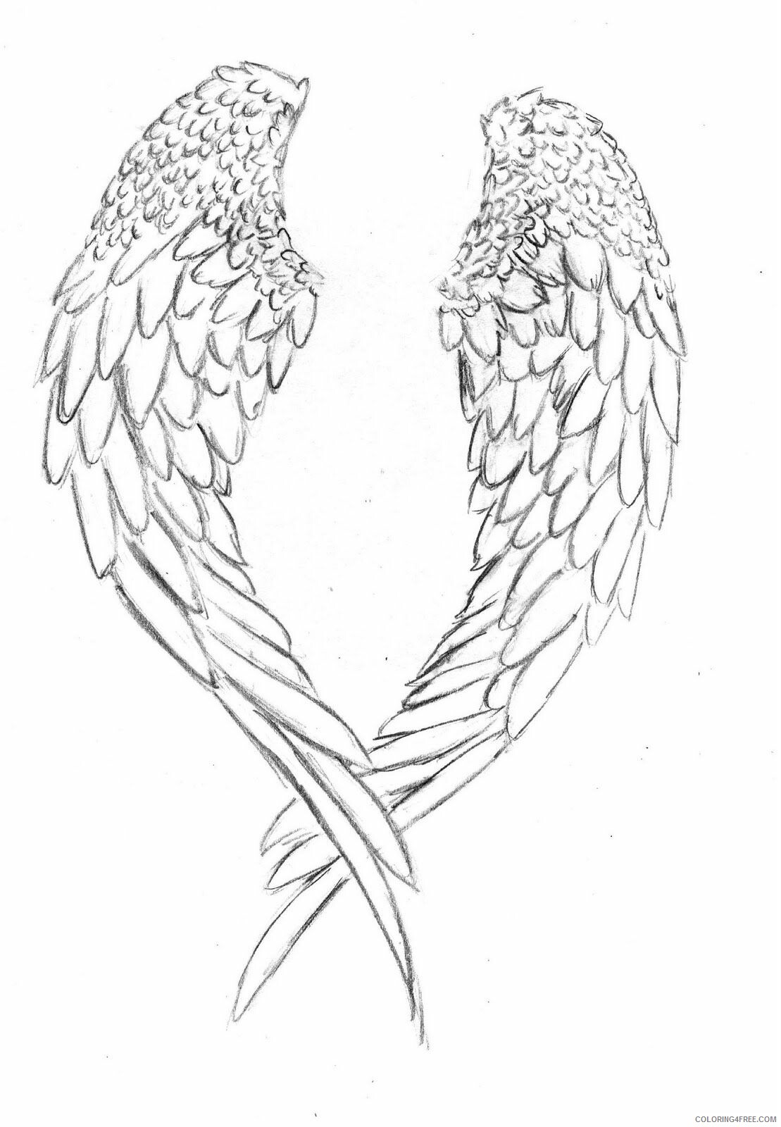 Angel Wing Coloring Page Printable Sheets 12 Pics of Cross With 2021 a 6074 Coloring4free