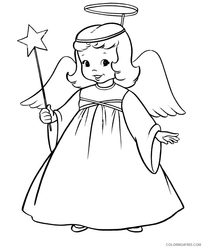 Angel Wings Coloring Pages Printable Sheets Christmas Angel Printable 2021 a 6089 Coloring4free