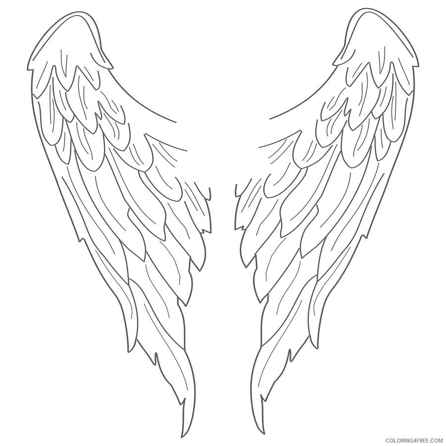Angel Wings Coloring Pages to Print Printable Sheets 12 Pics of Angel Wings 2021 a 6093 Coloring4free