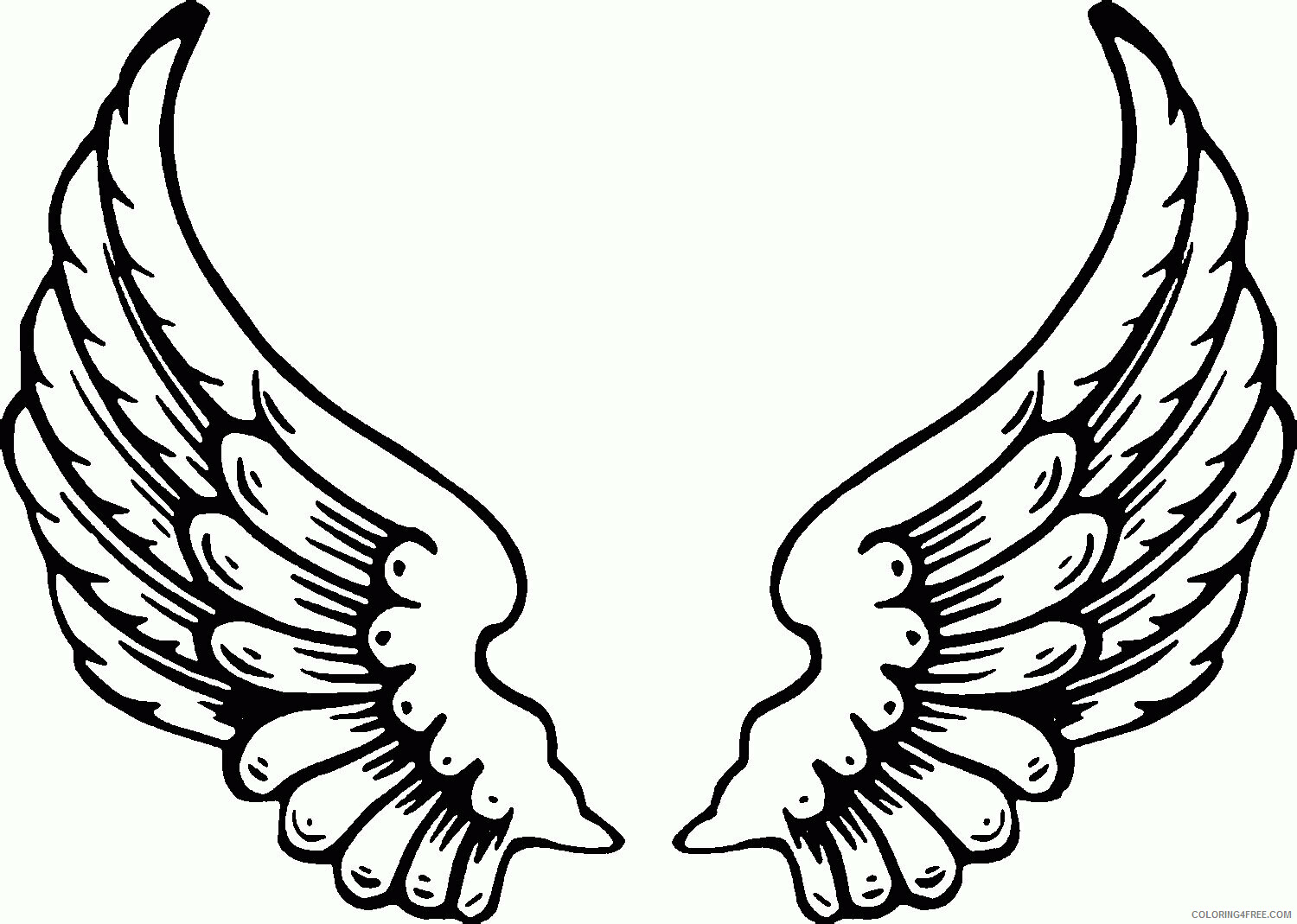 Angel Wings Coloring Pages to Print Printable Sheets Free Printable Angel Pages 2021 a 6106 Coloring4free