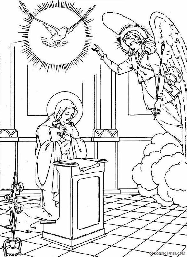 Angel and Mary Coloring Page Printable Sheets 10 Pics of Gabriel And 2021 a 5913 Coloring4free