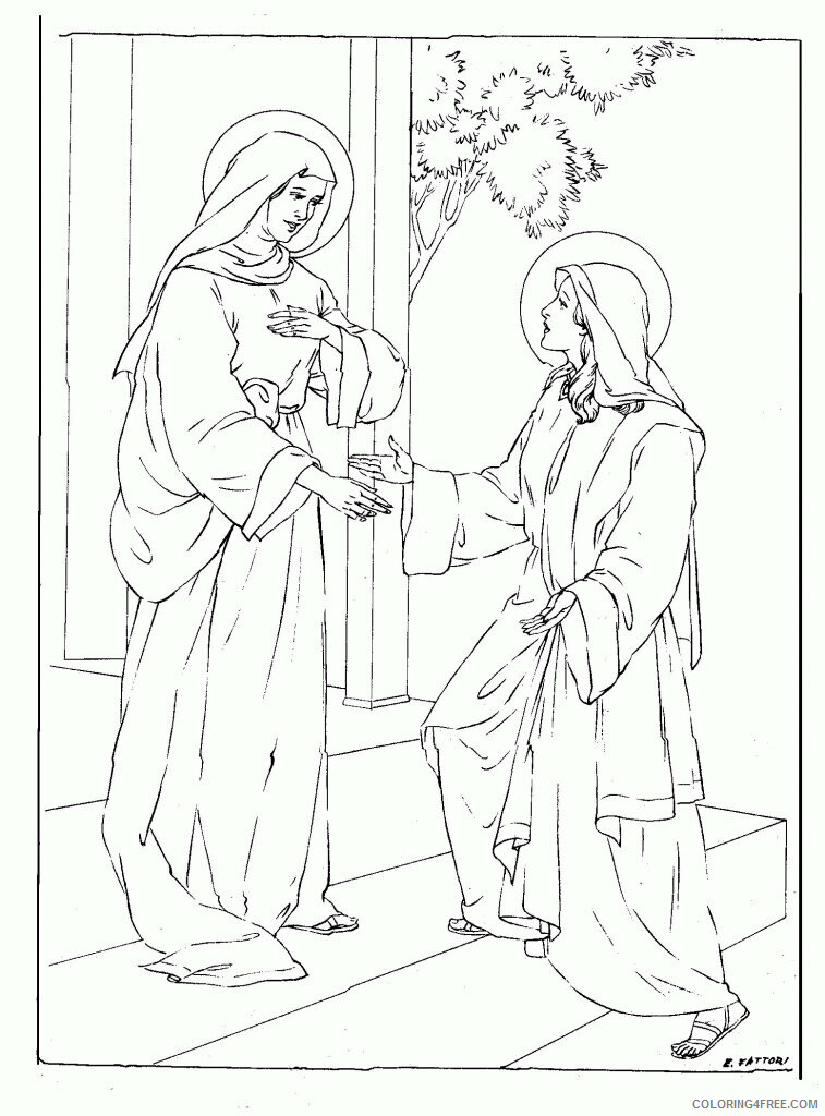 Angel and Mary Coloring Page Printable Sheets 8 Pics of Jesus Mother 2021 a 5914 Coloring4free