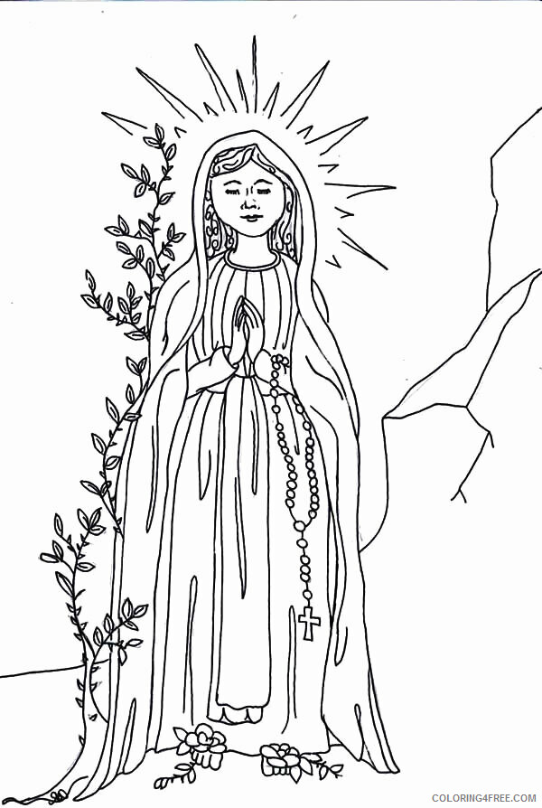 Angel and Mary Coloring Page Printable Sheets Angel Appears to Mary the 2021 a 5918 Coloring4free