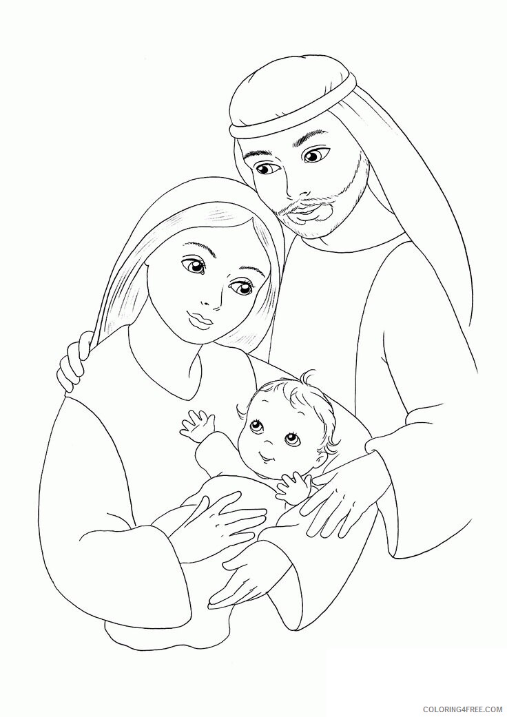 Angel and Mary Coloring Page Printable Sheets Jesus Mary and Joseph Coloring 2021 a 5930 Coloring4free