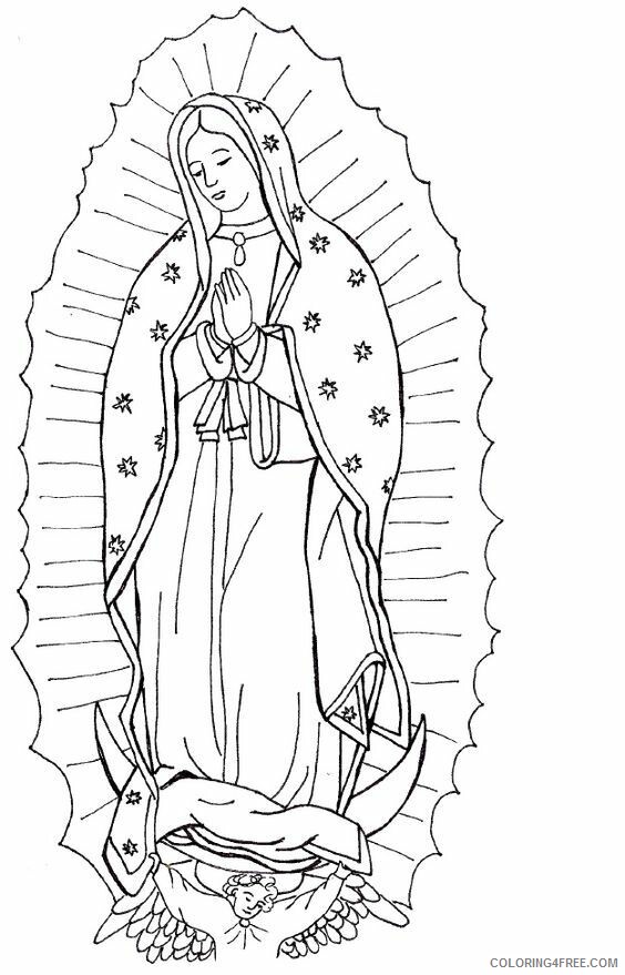 Angel and Mary Coloring Page Printable Sheets Our Lady of Guadalupe coloring 2021 a 5934 Coloring4free