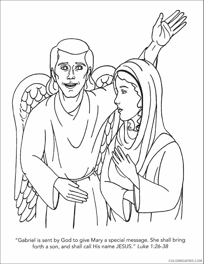Angel and Mary Coloring Page Printable Sheets Page Angel Visits Mary 2021 a 5926 Coloring4free