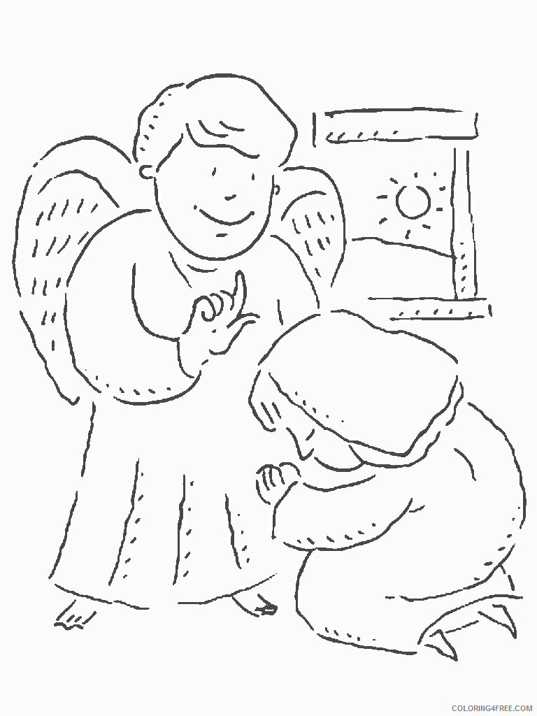 Angel and Mary Coloring Page Printable Sheets The Annunciation Annunciation to the 2021 a Coloring4free