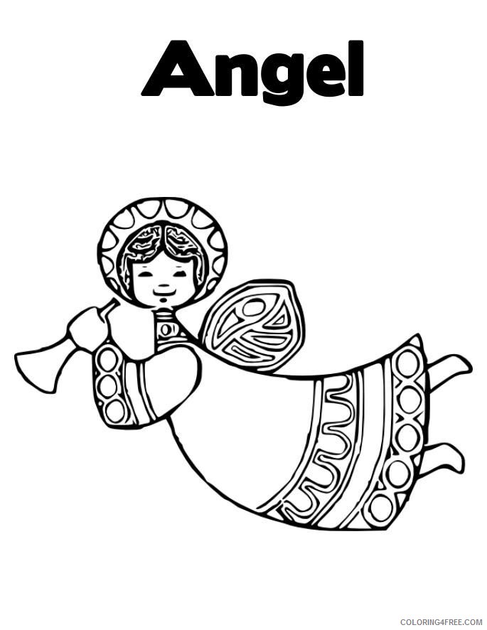 Angels Coloring Pages Printable Sheets nativity angels Colouring page 2021 a 6146 Coloring4free