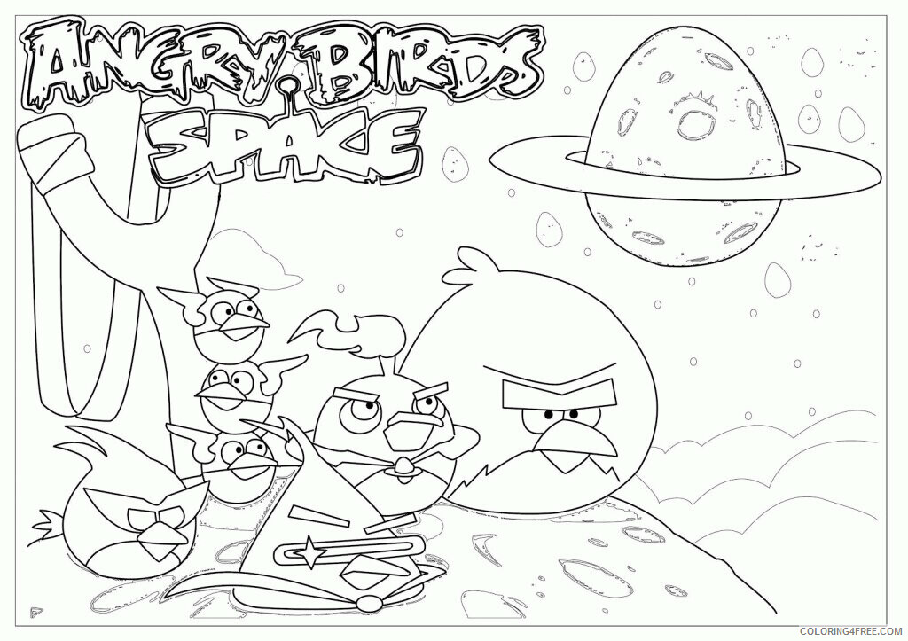 Angry Bird Coloring Page Printable Sheets Angry Bird Space Pages 2021 a 6165 Coloring4free