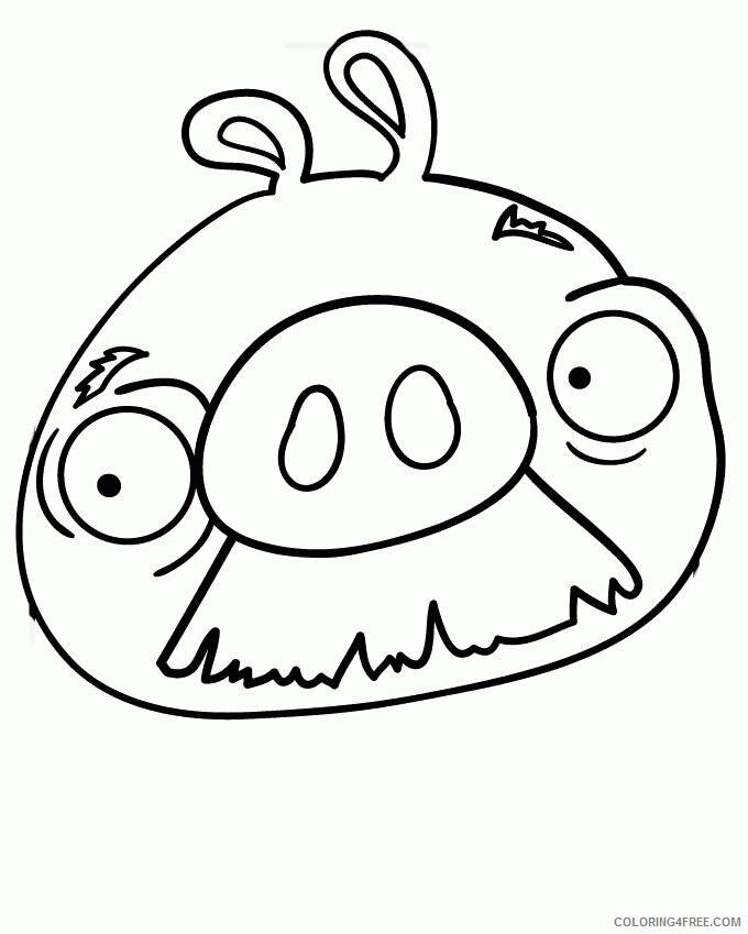 Angry Bird Coloring Sheets Printable Sheets Moustache Pig Angry Birds Coloring 2021 a 6210 Coloring4free