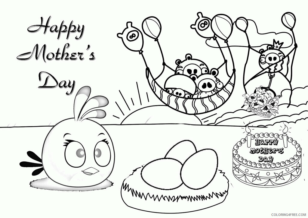 Angry Bird Colors Printable Sheets Mothers Day for 2021 a 6222 Coloring4free