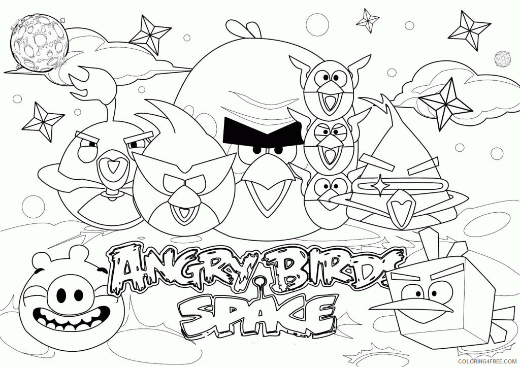 Angry Bird Space Coloring Pages Printable Sheets Beautiful Angry Birds Space 2021 a Coloring4free