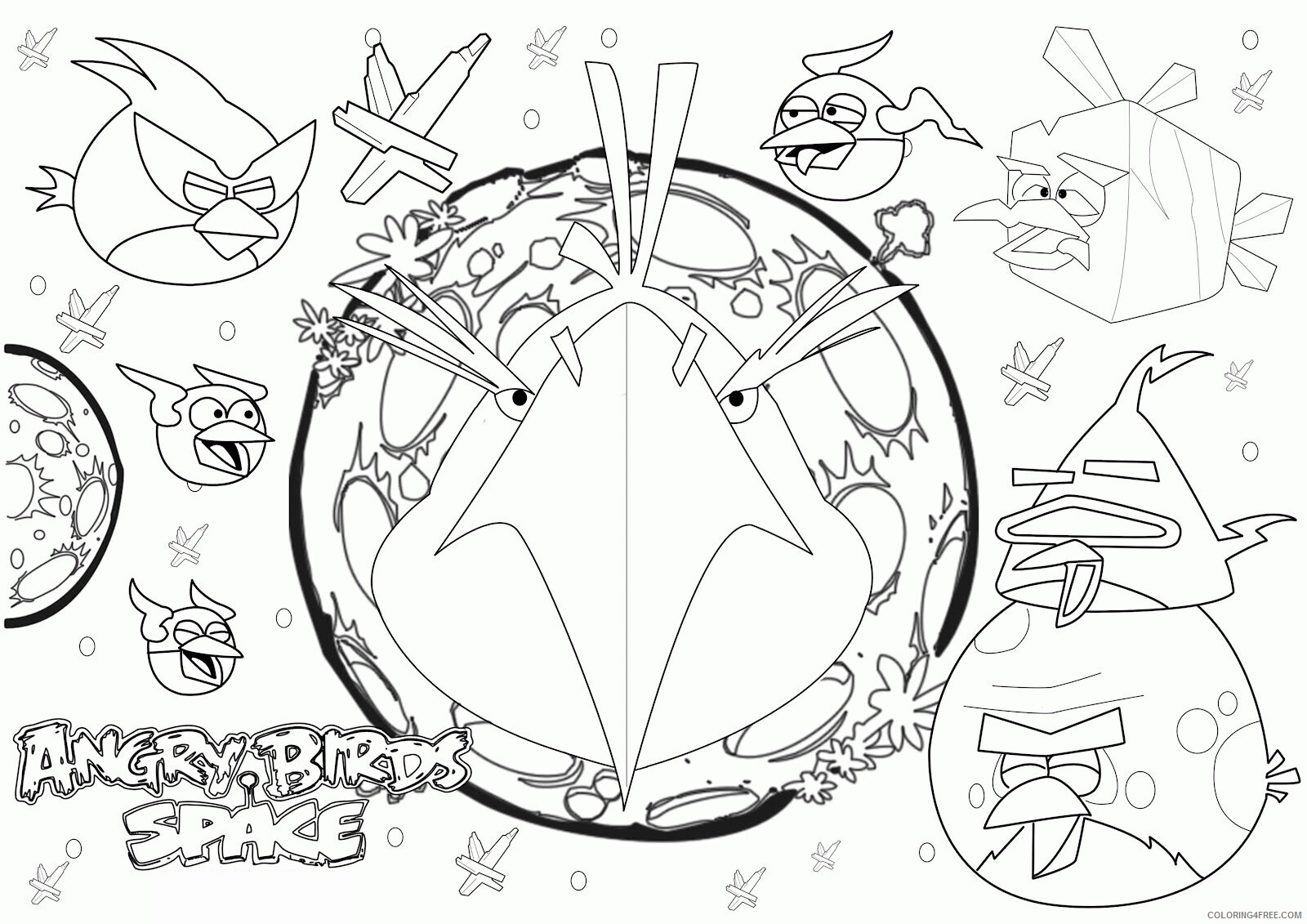 Angry Bird Terence Coloring Page Printable Sheets Terence Bird Angry Birds Space 2021 A 6252 Coloring4free Coloring4free Com