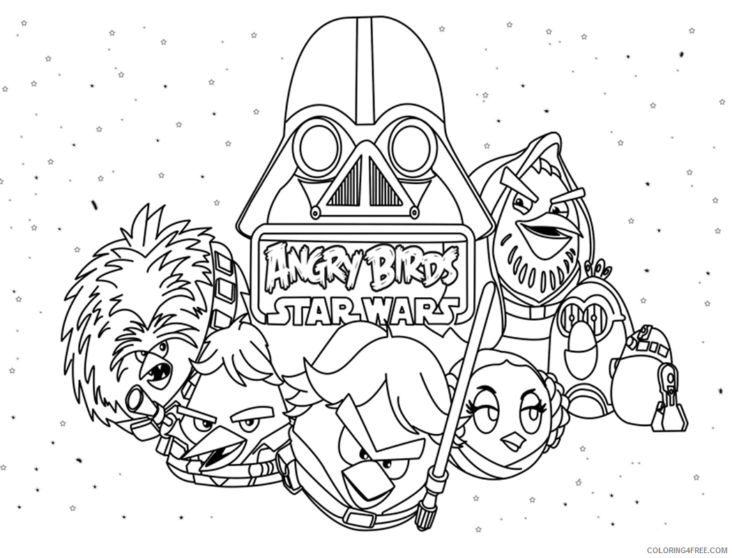 Angry Birds Coloring Pages Printable Sheets Angry Birds Star Wars Coloring 2021 a 6276 Coloring4free