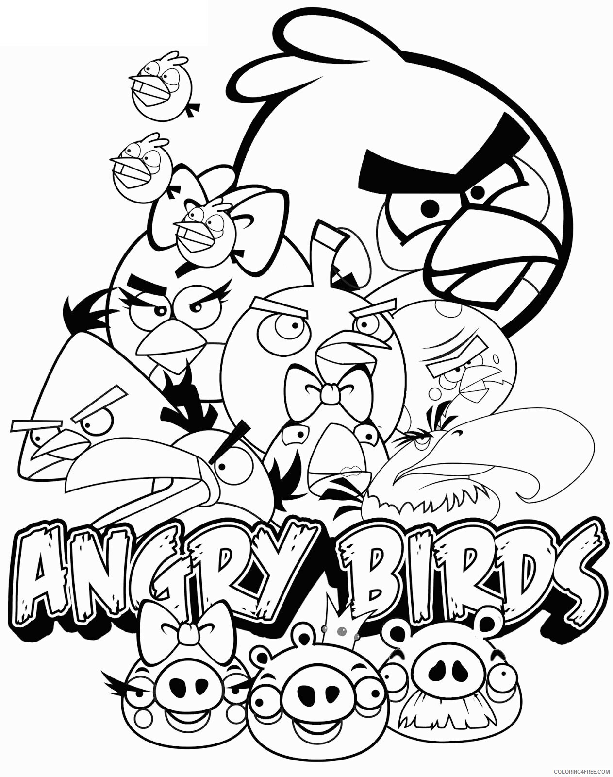Angry Birds Coloring Pages Printable Sheets angry birds Free 2021 a 6272 Coloring4free