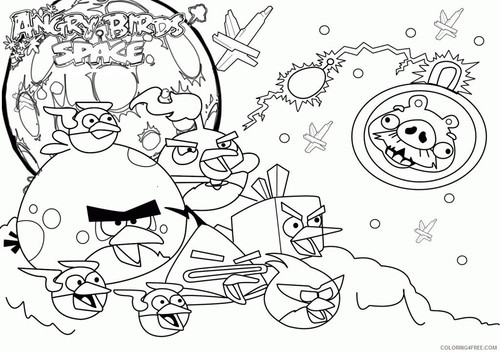 Angry Birds Pigs Coloring Pages Printable Sheets Angry Bird Space Pages 2021 a 6308 Coloring4free