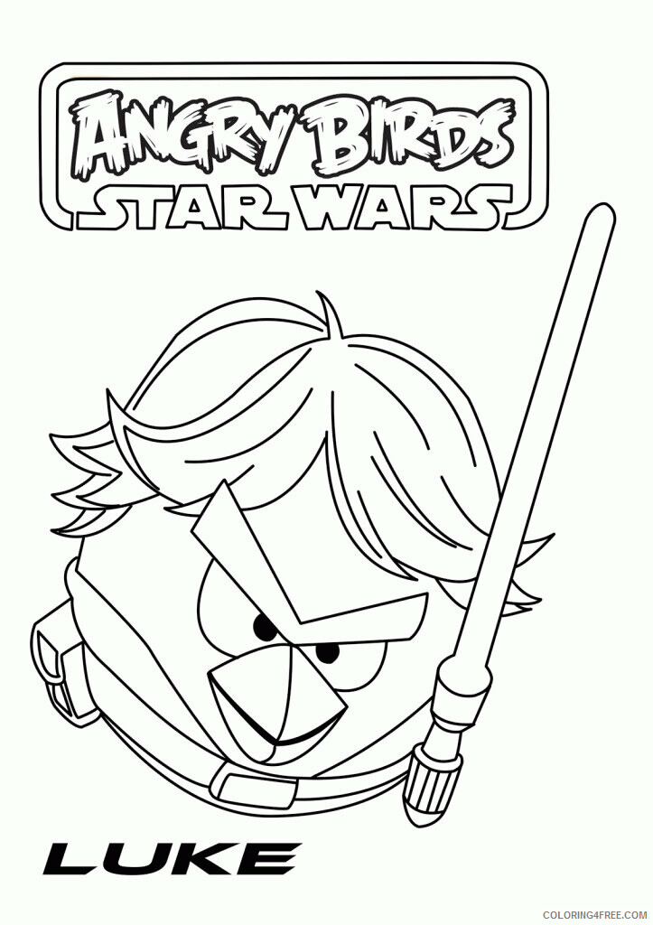 Angry Birds Star Wars Coloring Book Printable Sheets Downloadable Star Wars 2021 a 6345 Coloring4free