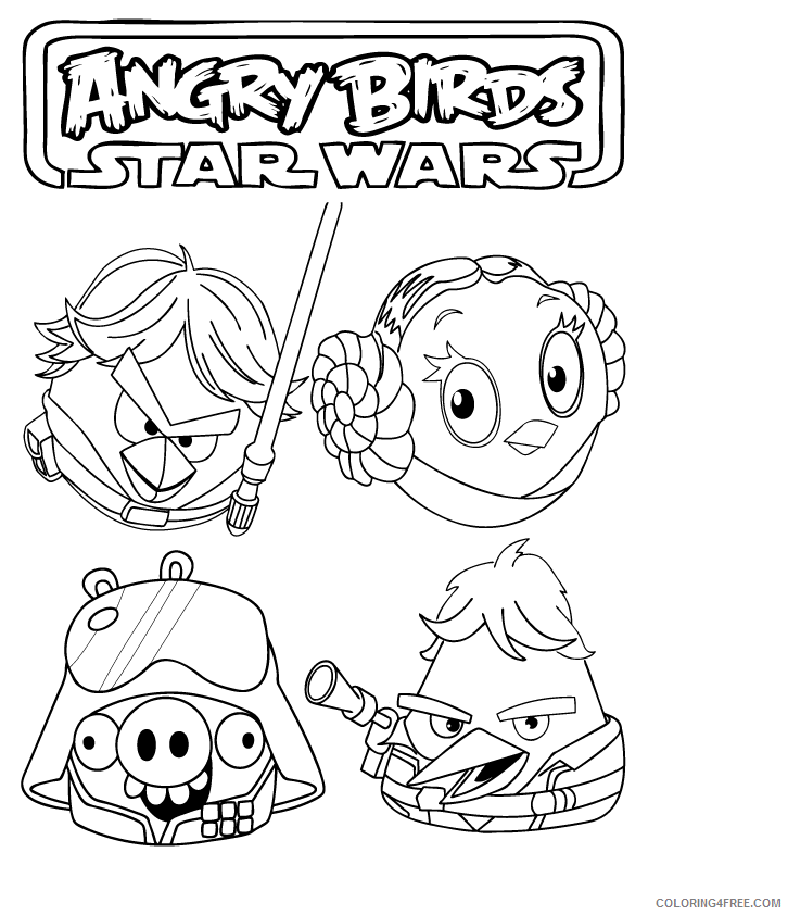 Angry Birds Star Wars Coloring Pages Free Printable Printable Sheets Free Printable Angry Bird Coloring 2021 a 6382 Coloring4free