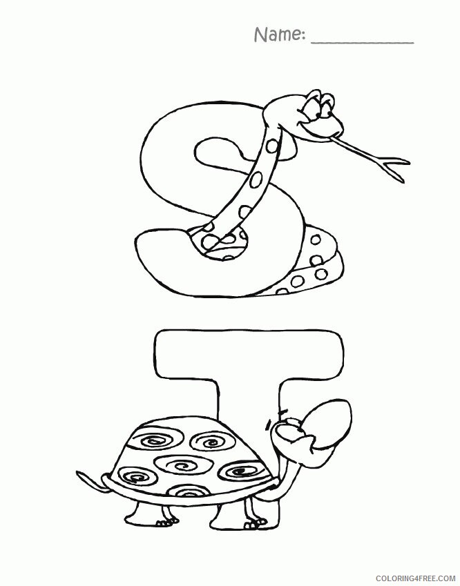 Animal Alphabet Coloring Pages Printable Sheets Alphabet zoo decorative letters 2021 a 0014 Coloring4free