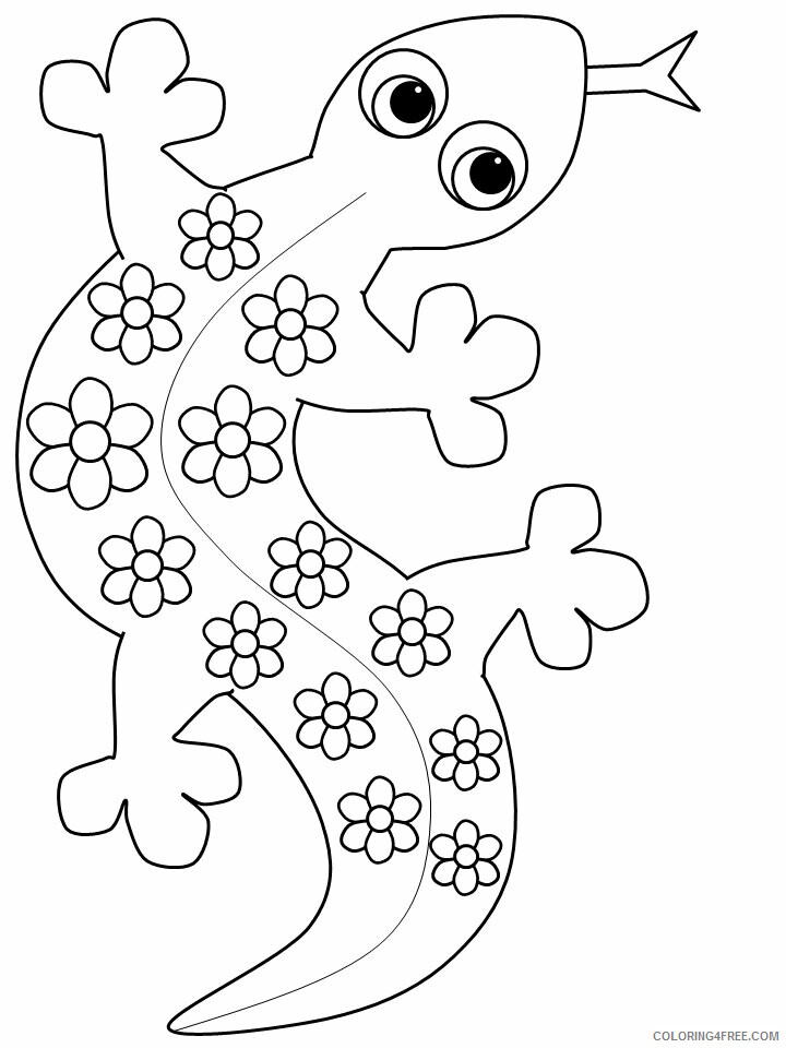 Animal Coloring Book Printable Sheets Gecko Animals 2021 a 0145 Coloring4free